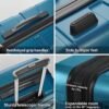 Coolife Luggage Expandable(only 28") Suitcase PC+ABS Spinner Built-In TSA lock 20in 24in 28in Carry on (Teal., S(20in_carry on)) - Image 4